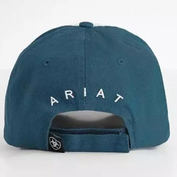 ARIAT Unstructured Blue Cotton Cap with White Lace Distressed Adjustable Hat main image 6